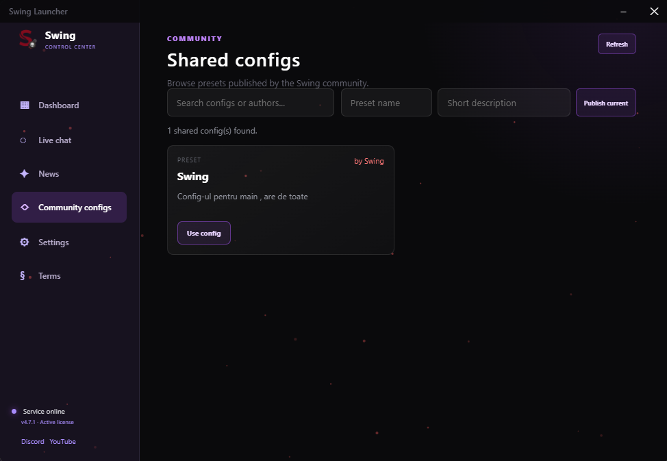 System interface preview
